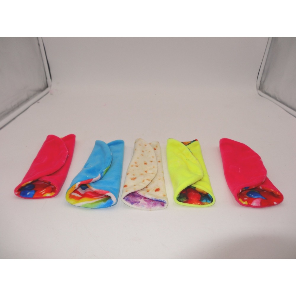 Cutitos Lot Plush Basic Fun Fruititos Babitos wraps Multi Color 5 Pcs Set 7 1/2"